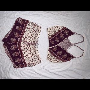 Two piece set in purple print